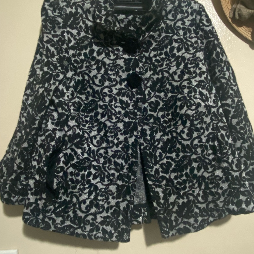 Diane Von Furstenberg Black and Silver Floral Jacket
